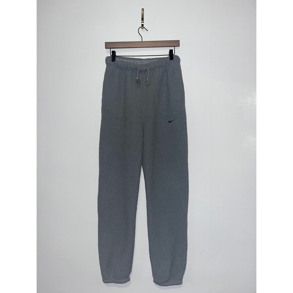 Nike Therma-FIT Women Gray Sherpa Fleece Sherpa Jogger Sweatpants Loungewear SM